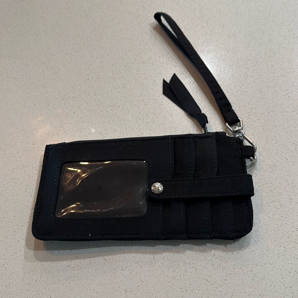 Vera Bradley Black Wristlet Card Case RFID